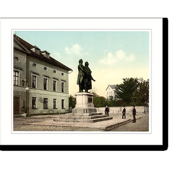 Historic Print, The Schiller and Goethe Monument Weimar Thuringia Germany, 18" x 24"