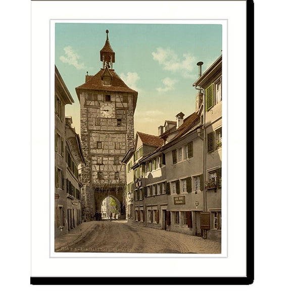 Historic Print, The Schnetzthor interior Constance (i.e. Konstanz) Baden Germany, 18" x 24"