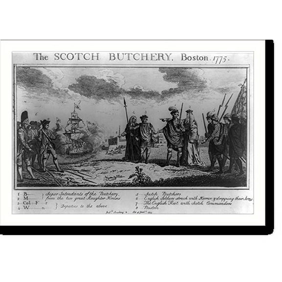 Historic Print, The Scotch Butchery, Boston, 1775, 18" x 24"