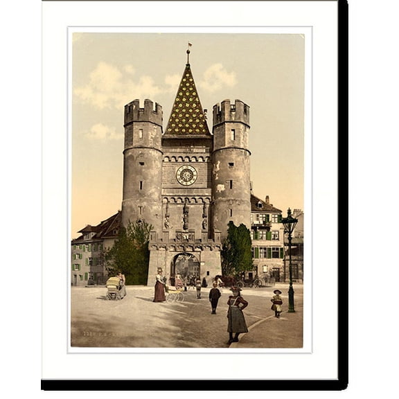 Historic Print, The Spalenthor Basle Switzerland, 18" x 24"
