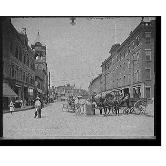 Historic Print, The Square, Bellows Falls, Vt., 16" x 20"