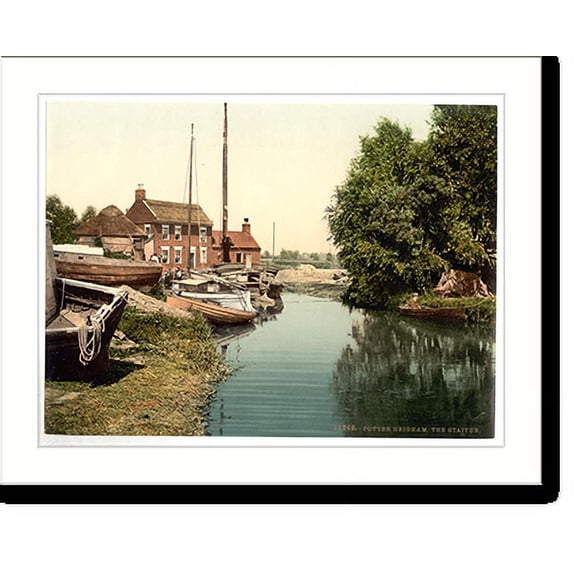 Historic Print, The Staithe Potter Heigham England, 16" x 20"