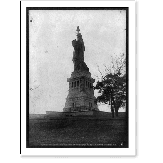 Historic Print, The Statue of Liberty, New York Harbor, from the East