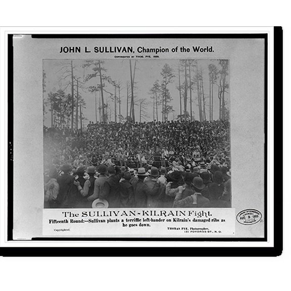 Historic Print, The Sullivan and Kilrain fight. John L. Sullivan, champion of the world - 3, 18" x 24"