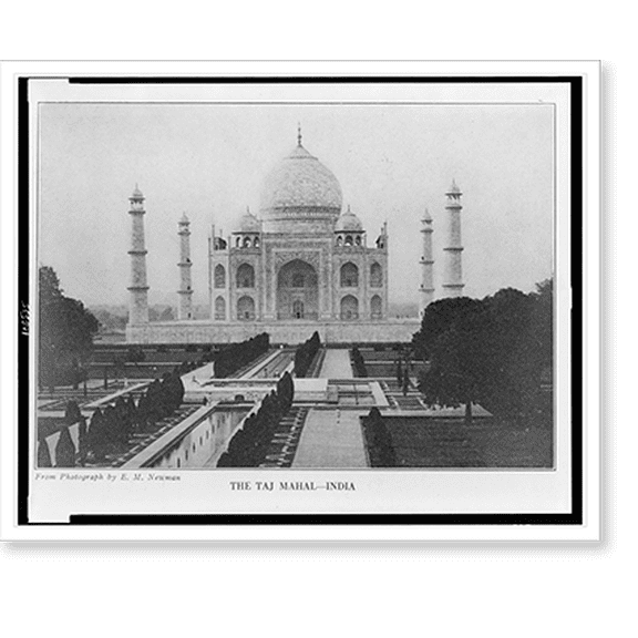 Historic Print, The Taj Mahal - India.from photograph by E.M. Newman., 16" x 20"