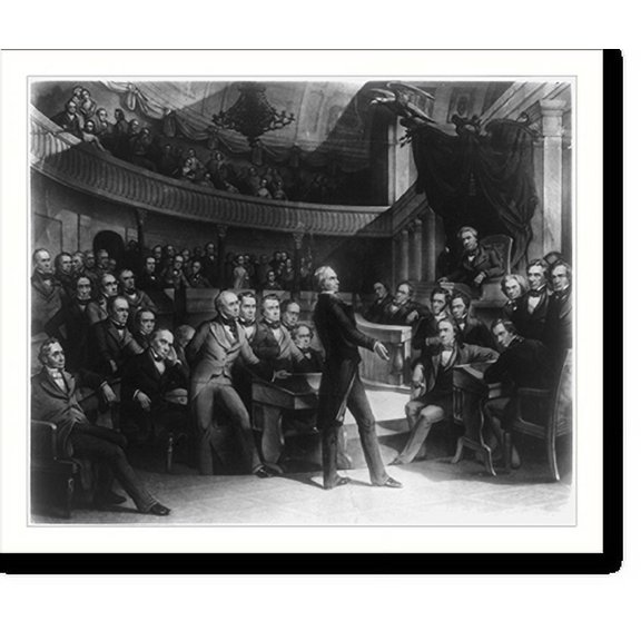 Historic Print, The United States Senate, A.D. 1850.drawn by P. F. Rothermel ; engraved by R. Whitechurch., 18" x 24"