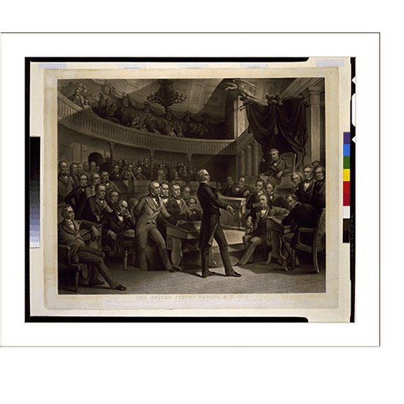 Historic Print, The United States Senate, A.D. 1850.drawn by P. F. Rothermel ; engraved by R. Whitechurch. - 2, 16" x 20"