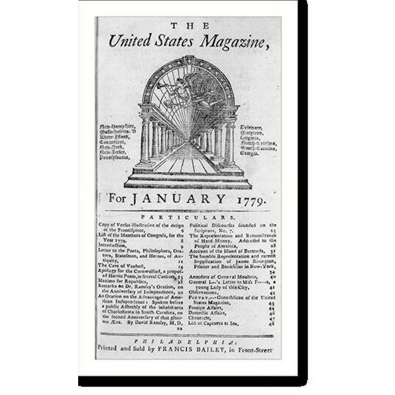 Historic Print, The United States magazine for January 1779, 16" x 20"