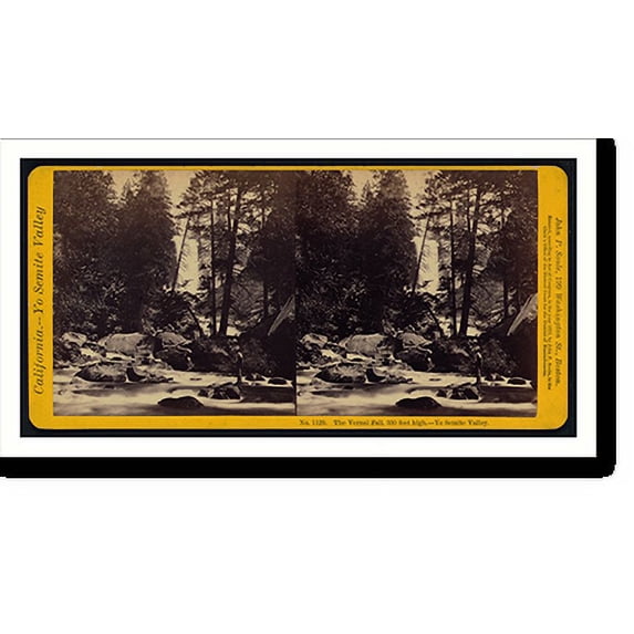 Historic Print, The Vernal Fall 350 feet high. Yo Semite Valley, 16" x 20"