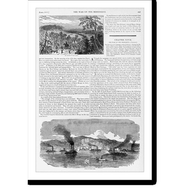 Historic Print, The advance on Port Gibson Attack on Grand Gulf., 16" x