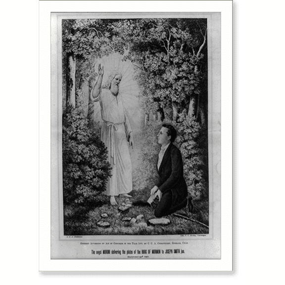 Historic Print, The angel Moroni delivering the plates of the Book of Mormon to Joseph Smith jun., 16" x 20"