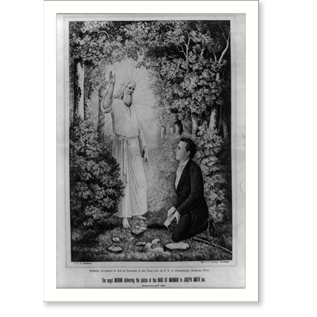Historic Print, The angel Moroni delivering the plates of the Book of