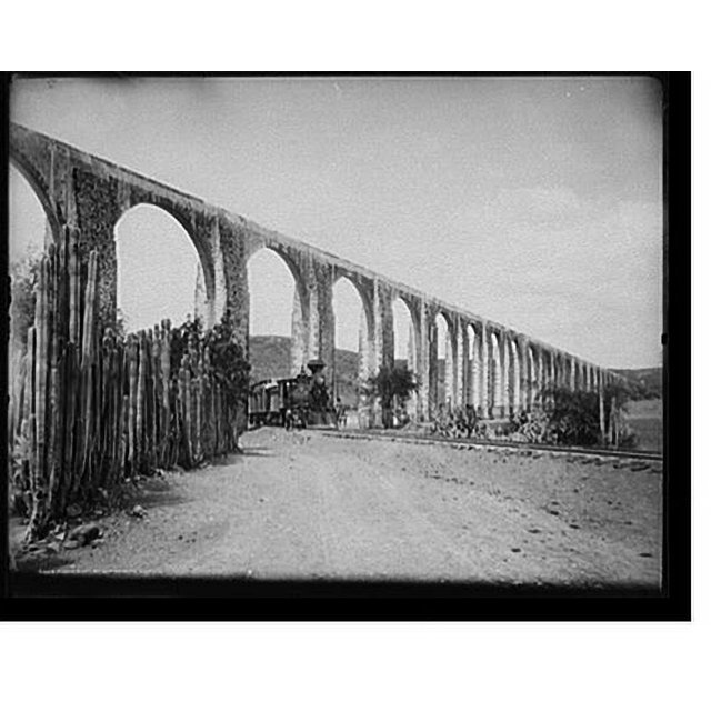 Historic Print, The aqueduct at Queretaro, Mexico, 16" x 20"