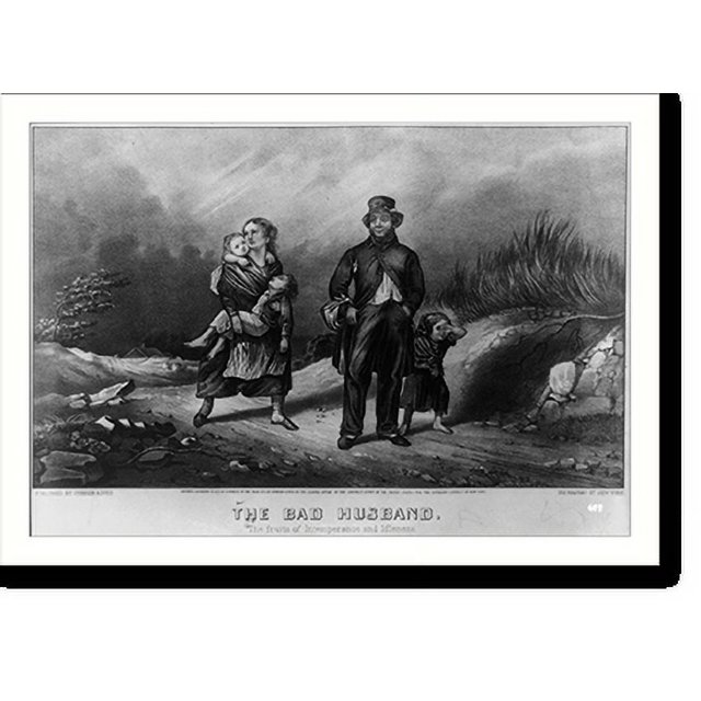 Historic Print, The bad husband the fruits of intemperance and