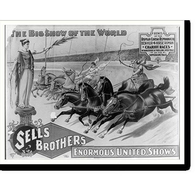 Historic Print, The big show of the world. Sells Brothers enormous