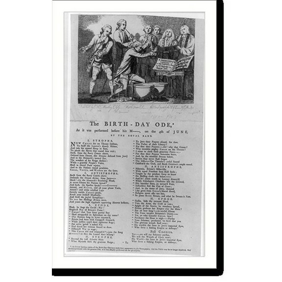 Historic Print, The birth-day ode* - as it was preformed before his M. , on the 4th of June, by the Royal Band, 16" x 20"