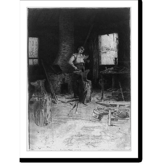 Historic Print, [The blacksmith's shop], 18" x 24"