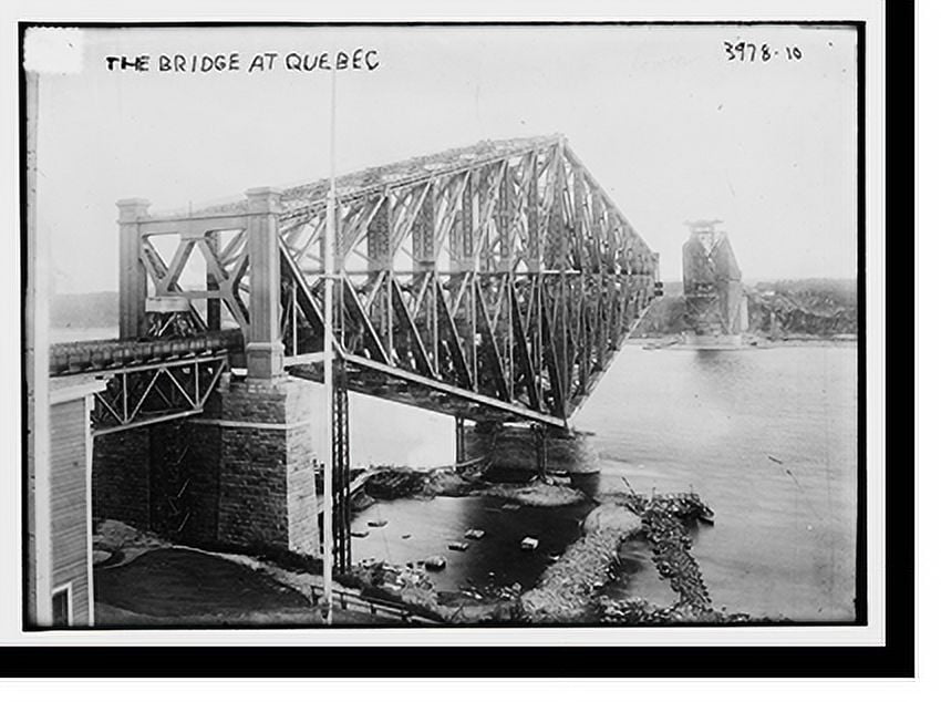 Historic Print, The bridge at Quebec, 16" x 20"