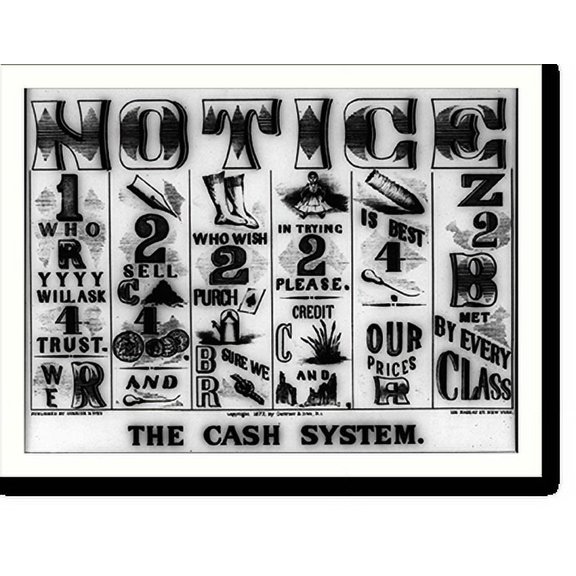 Historic Print, The cash system, 18" x 24"