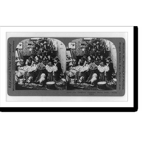 Historic Print, The children's Christmas dinner party - saying grace, 18" x 24"
