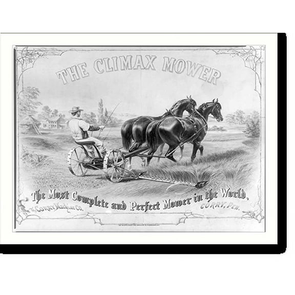 Historic Print, The climax mower, most complete and perfect mower in the world, the Corry Machine Co., Corry, Pen..L. Maurer., 16" x 20"