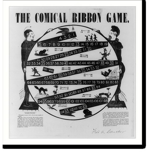 Historic Print, The comical ribbon game, 16" x 20"