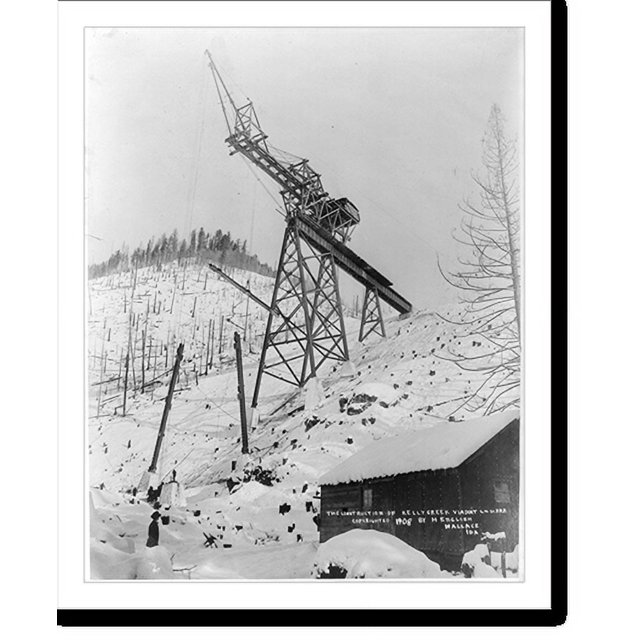 Historic Print, The construction of Kelly Creek Viaduct [Idaho], 16" x