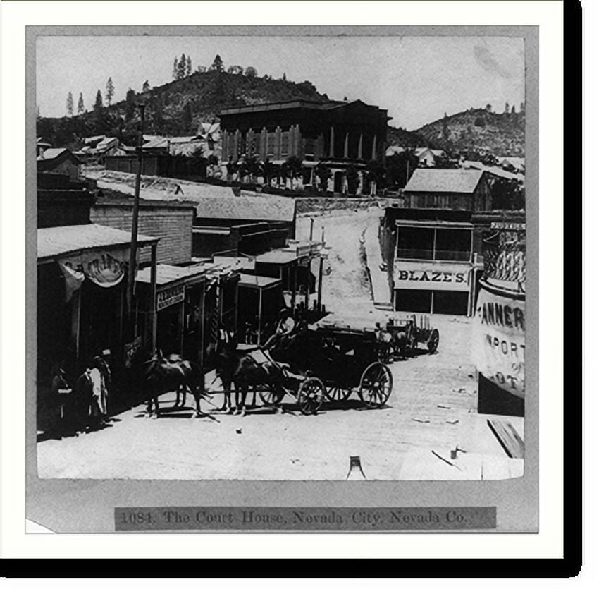 Historic Print, The court house & street scene, Nevada City, Nevada, 16