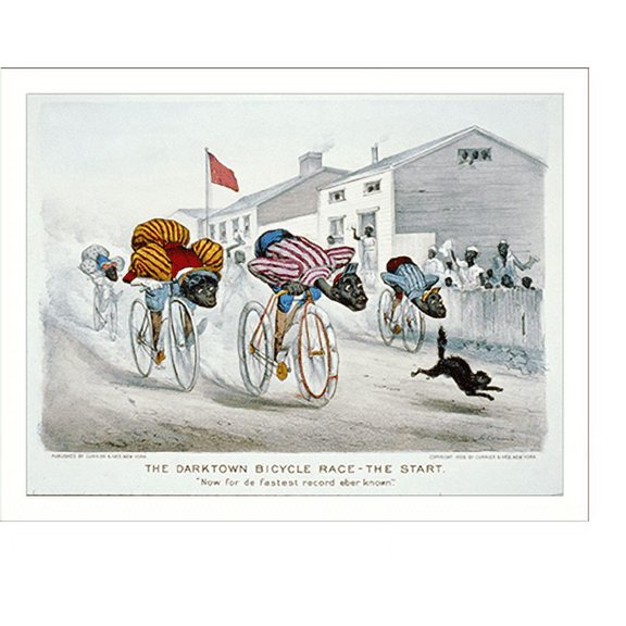 Historic Print, The darktown bicycle race-the start: Now for de fastest record eber known"", 16" x 20"