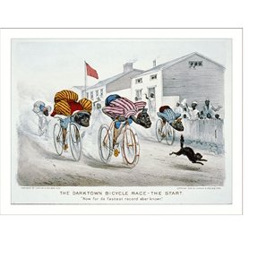 Historic Print, The darktown bicycle race-the start: Now for de fastest record eber known"", 18" x 24"