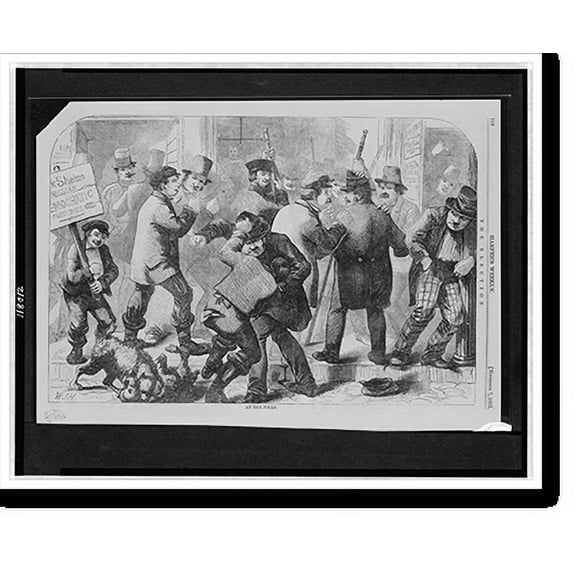 Historic Print, The election. At the polls.W.J.H., 18" x 24"
