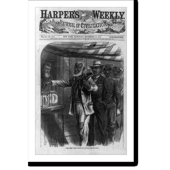 Historic Print, The first vote.drawn by A.R. Waud., 18" x 24"