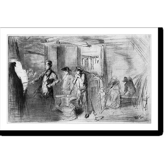 Historic Print, [The forge; blacksmith at work], 16" x 20"