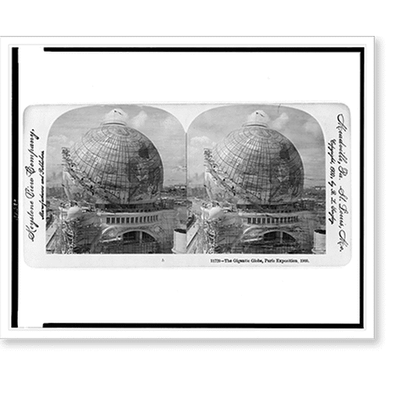 Historic Print, The gigantic globe Paris Exposition 1900, 18" x 24"