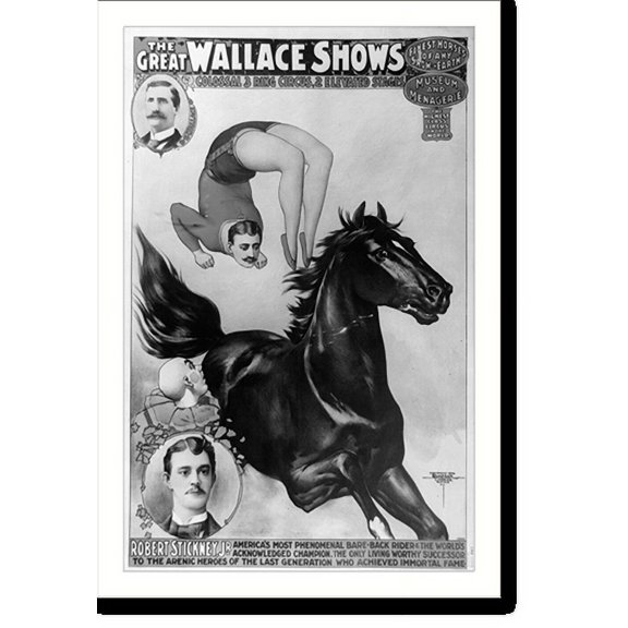 Historic Print, The great Wallace shows: colossal 3 ring circus, 2 elevated stages, 16" x 20"