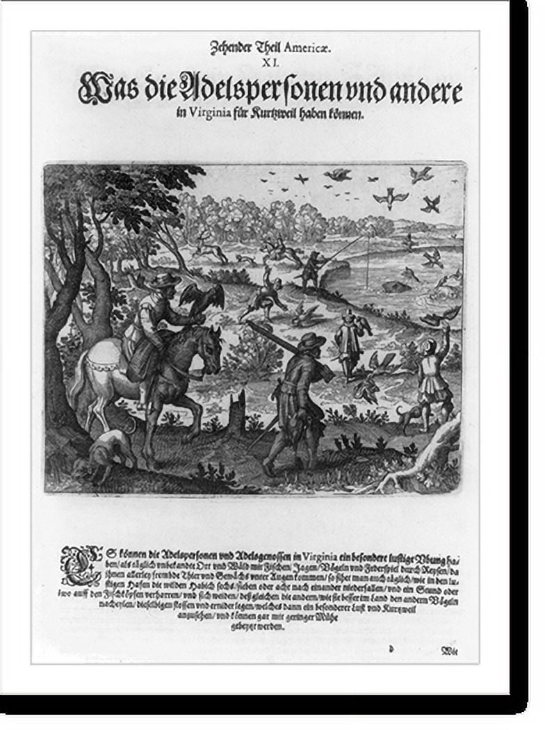 Historic Print, [The great abundance of fish and game in Virginia; man