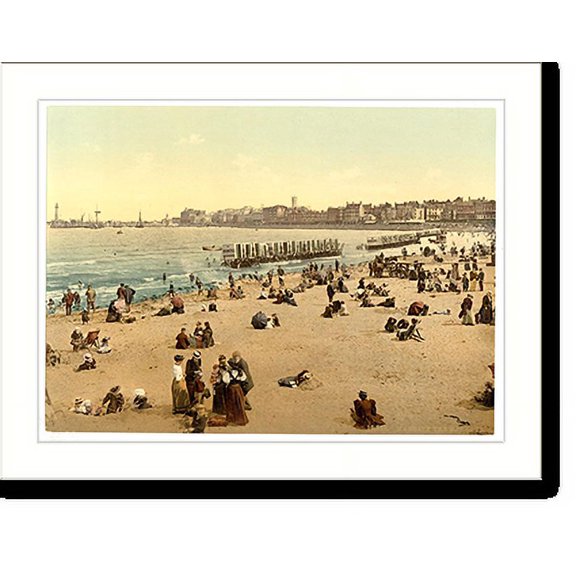 Historic Print, The harbor I. Margate England, 16" x 20"