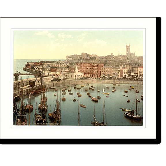 Historic Print, The harbor II. Margate England, 16" x 20"