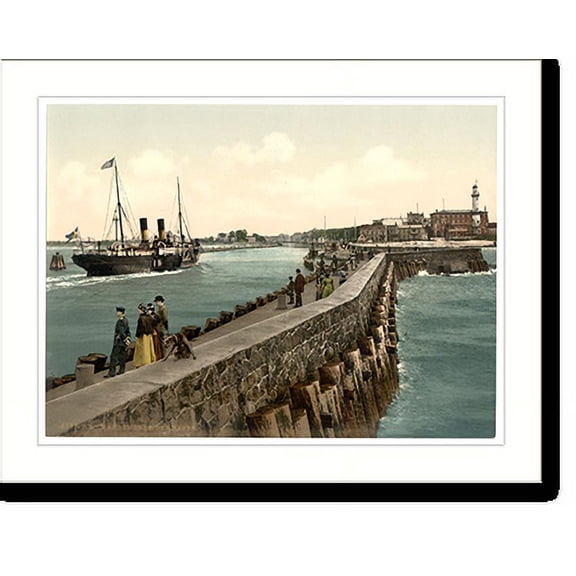 Historic Print, The harbor Warnemunde Mecklenburg-Schwerin Germany, 16" x 20"