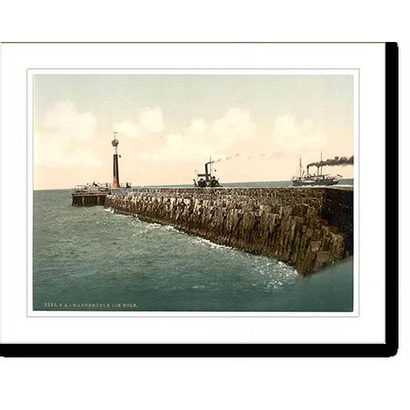 Historic Print, The harbor Warnemunde Mecklenburg-Schwerin Germany - 2, 16" x 20"