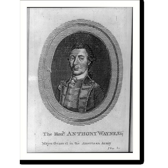 Historic Print, The hon'le. Anthony Wayne, Esqr., major general in the American Army.J. Nor sc., 16" x 20"