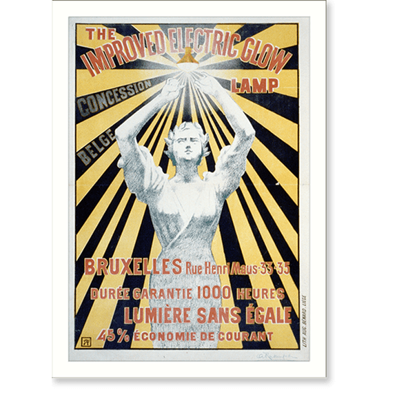 Historic Print, The improved electric glow lamp.A.R., 16" x 20"