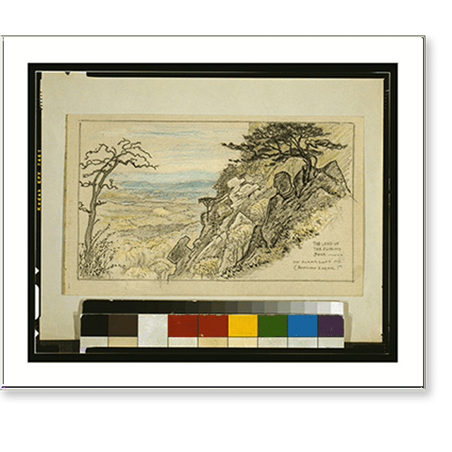 Historic Print, The land of the sliding rock on Sugarloaf Mt. (Domino