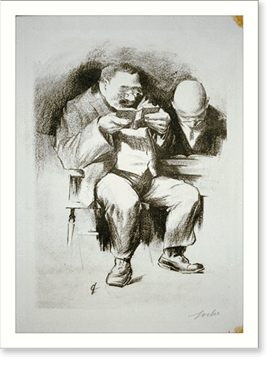 Historic Print, The library.Locke, 18