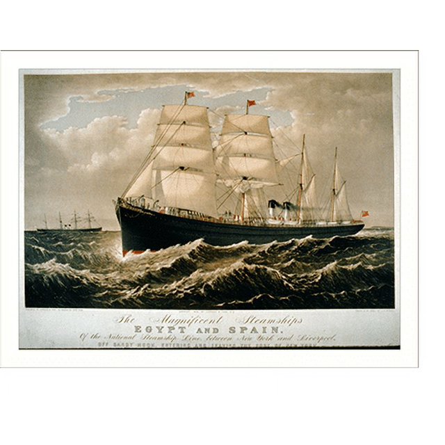 Historic Print, The magnificent steamships Egypt and Spain of the