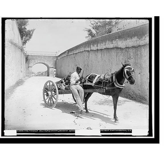 Historic Print, The market delivery, Nassau, Bahama Islds. - 2, 16" x 20"