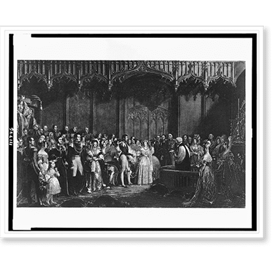 Historic Print, The marriage of Queen Victoria, in the Chapel Royal, St. James Palace, 16" x 20"