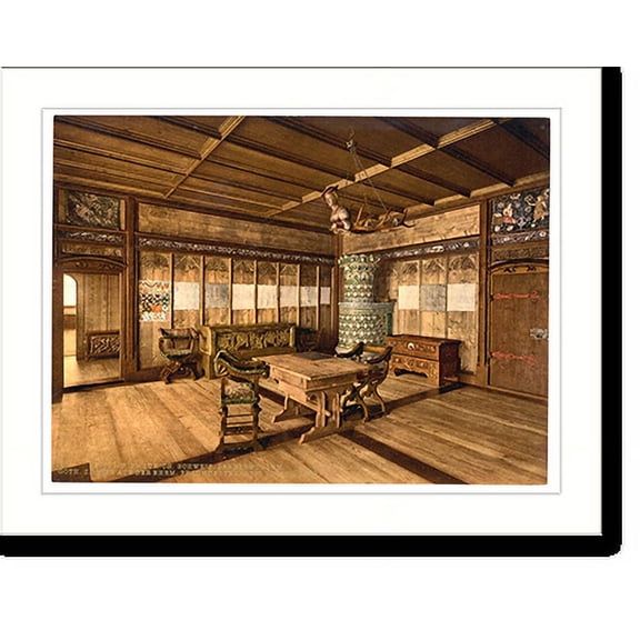 Historic Print, The museum Gothic Room Zurich Switzerland, 16" x 20"