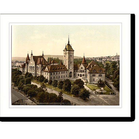 Historic Print, The museum Zurich Switzerland, 16" x 20"