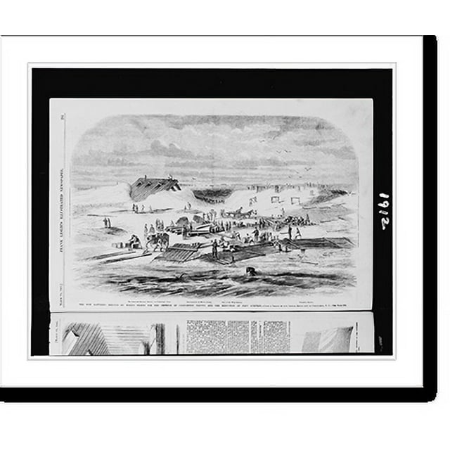 Historic Print, The new batteries erected on Morris Island for the
